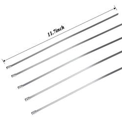 Amariver 100 Pieces 304 Stainless Steel Zip Ties Cable Ties Multi Functional Cable Straps Locking Metal Zips Ties for Cables and Wires