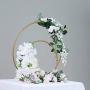 Efavormart 24'' | 16'' Gold Double Metal Hoop Wedding Centerpiece, Flower Stand