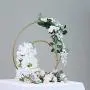 Efavormart 24'' | 16'' Gold Double Metal Hoop Wedding Centerpiece, Flower Stand