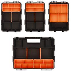 CASOMAN Hardware & Parts Organizers, 4 Piece Set Toolbox, Compartment Small Parts Organizer, Versatile and Durable Storage Tool Box