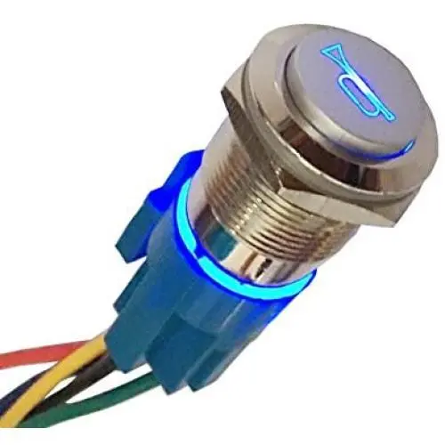 Etopars 12V 5A Car Motor Blue LED Light Momentary Speaker Horn Bells Push Button Stainless Steel Metal Switch Toggle 19mm Socket Plug Wire Etopars 12V 5A Car Motor Blue LED Light Momentary Speaker Horn Bells Push Button Stainless Steel Metal Switch Toggle 19mm Socket Plug Wire