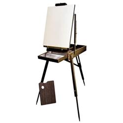 KINGART French Sketchbox Easel W/ Metal Draw Liner, Espresso Finish