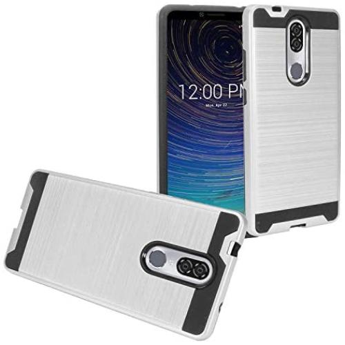 Z-GEN - for Coolpad Legacy 6.36'' (2019) 3705A - Brushed Style Hybrid Phone Case - CS3 Silver