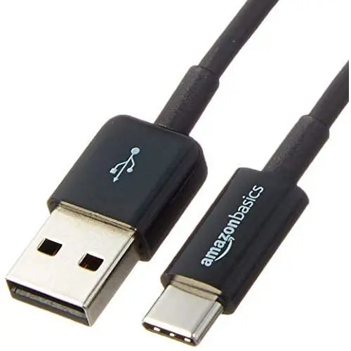 Amazon Basics USB Type-C to USB-A 2.0 Male Charger Cable, 6 Feet (1.8 Meters), Black Amazon Basics USB Type-C to USB-A 2.0 Male Charger Cable, 6 Feet (1.8 Meters), Black
