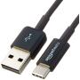 Amazon Basics USB Type-C to USB-A 2.0 Male Charger Cable, 6 Feet (1.8 Meters), Black
