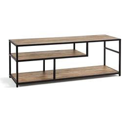 Linsy Home TV Stand, TV Console Table with Storage Shelf, Wood Look and Metal Frame, LS209M1-A