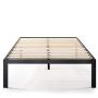 Mellow 18 inch Heavy Duty Steel Platform Beds w/Wood Slat Mattress Foundation, King, Black
