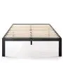 Mellow 18 inch Heavy Duty Steel Platform Beds w/Wood Slat Mattress Foundation, King, Black