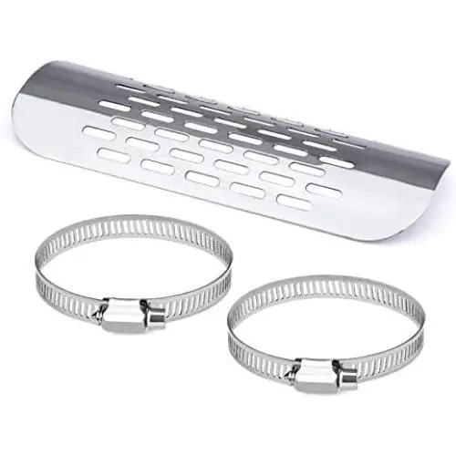 Cobella Universal Motorcycle Metal Exhaust Heat Shield Silver Straight Pattern Heel Guard Exhaust Muffler Pipe Cover Cobella Universal Motorcycle Metal Exhaust Heat Shield Silver Straight Pattern Heel Guard Exhaust Muffler Pipe Cover