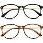 Blue Light Blocking Glasses Women/Men，Round Computer Lightweight Eyeglasses Frame Metal Legs, Reading Gaming Glasses