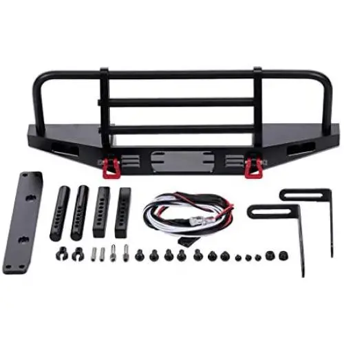 Joguly Metal TRX4 Front Bumper with Led Lights for Traxxas TRX4 Axial SCX10 SCX10 II 90046 90047 RC Car Crawler Upgrade Part, Aluminum Alloy (Black) Joguly Metal TRX4 Front Bumper with Led Lights for Traxxas TRX4 Axial SCX10 SCX10 II 90046 90047 RC Car Crawler Upgrade Part, Aluminum Alloy (Black)