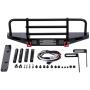 Joguly Metal TRX4 Front Bumper with Led Lights for Traxxas TRX4 Axial SCX10 SCX10 II 90046 90047 RC Car Crawler Upgrade Part, Aluminum Alloy (Black)