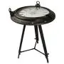 Urban Designs Industrial Porthole Metal Round Clock Coffee & End Table, Brown Urban Designs Industrial Porthole Metal Round Clock Coffee & End Table, Brown