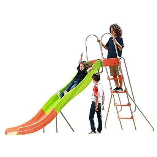Outdoor Play Set Kids Slide: 10 ft Freestanding Climber, Swingsets, Playground Jungle Gyms Kids Love – Above Ground Pool Slide for Summer Backyard