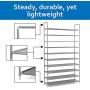 Halter Shoe Rack 10-Tier Shoe Rack Storage Organizer, Stackable Space Saving Shoe Shelf (Grey)