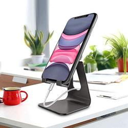 Adjustable Cell Phone Stand, CreaDream Phone Stand, Cradle, Dock, Holder, Aluminum Desktop Stand Compatible with iPhone Xs Max Xr 8 7 6 6s Plus 5s Charging, Accessories Desk,All Smart Phone-Graphite