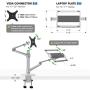 viozon Monitor and Laptop Mount, 2-in-1 Adjustable Dual Arm Desk Mounts Single Desk Arm Stand/Holder for 17 to 32 Inch LCD Computer Screens, Extra Tray Fits 12 to 17 inch Laptops (Silver)