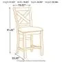 Signature Design by Ashley Moriville Counter Height Bar Stool, Beige Signature Design by Ashley Moriville Counter Height Bar Stool, Beige