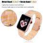 V-MORO Compatible Apple Watch Band 38mm 40mm Women - Resin Apple Watch Band Bracelet Metal Stainless Steel with Gold Buckle for Apple Watch Series 5 Series 4 Series 3 Series 2 - Pearly Floral Pink