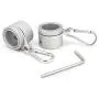HOOPLE Aluminum Alloy Flagpole Mounting Rings Set for 1 inch Pole Hooks Replacement, Well Packed, 360 Degree Rotating Tangle Free with Carabiners, Spinning Flag Pole Clips Kit (Silver Pack of 2)