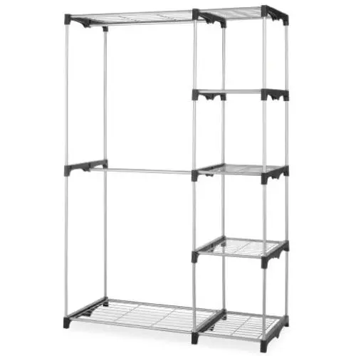 Whitmor Double Rod Freestanding Closet Heavy Duty Storage Organizer Whitmor Double Rod Freestanding Closet Heavy Duty Storage Organizer