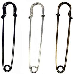 6 PCS 4 Inch Large Electroplating Alloy Bright Metal Safety Pins Scarves Buckle Shawl Clip Jewelry Brooch DIY Accessories for Clothing Locking Ornament Color Random