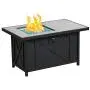 BALI OUTDOORS 42 inch 50,000 BTU Rectangular Propane Gas Fire Pit Table with Fire Glass and Table Lid , Fire Pits Outdoor for Garden, Patio, Backyard BALI OUTDOORS 42 inch 50,000 BTU Rectangular Propane Gas Fire Pit Table with Fire Glass and Table Lid , Fire Pits Outdoor for Garden, Patio, Backyard