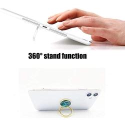 Marble Cell Phone Ring Holder Universal for All Smart Phone Kickstand Metal Grip 360 Degree Rotation Finger Grip Magnetic Stand for Car Mount Compatible with iPhone and All Smartphone (Abalone/Gold)