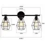 3 Light Bathroom Vanity Light, Metal Wire Cage Industrial Wall Sconce, Black Light Fixture Bathroom for Mirror Cabinets, Vanity Table, Bathroom, Wall Lighting - 22.8 in (Bulb Not Include)