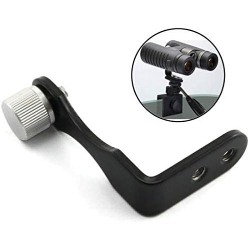 HJ Garden Binocular Tripod Mounting Adapter L-Shaped Mount Holder for Connecting Binocular Telescope and Camera Tripod,Versatile Binocular Metal Fixed Bracket Mount