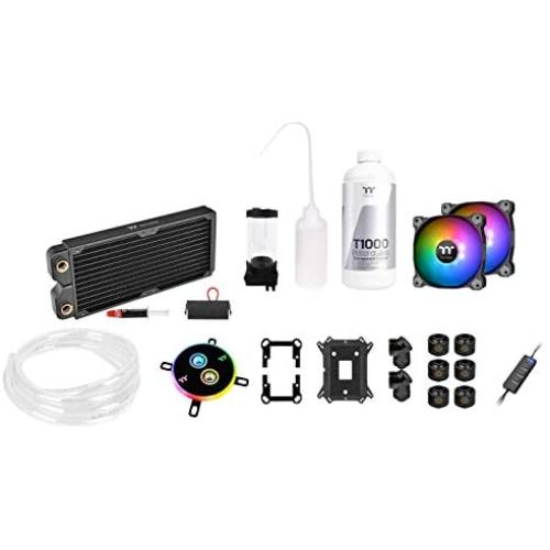 Thermaltake Pacific C240 Ddc Res/Pump 5V Motherboard Sync Copper Radiator Soft Tube Water Cooling Kit CL-W249-CU12SW-A, 240mm Copper Radiator