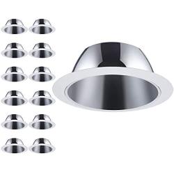 TORCHSTAR 12-Pack 6 Inch Recessed Can Light Trim with Aluminum Reflector, for 6 inch Recessed Can, Detachable Iron Ring Included