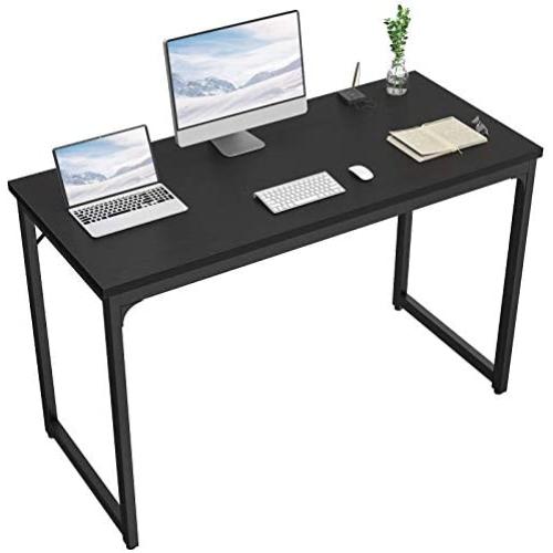 Foxemart Computer Desk 47” Modern Sturdy Office Desk PC Laptop Notebook Study Writing Table for Home Office Workstation, Black