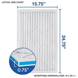 Aerostar Clean House 16x25x1 MERV 8 Pleated Air Filter, Made in the USA, 6-Pack,White