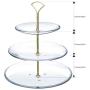 Happy Will 3 Tier 14'' Heavy Metal Cake Stand Holder Fruit Plate Stand Fitting Hardware Rod with Stylus (Golden)