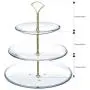 Happy Will 3 Tier 14'' Heavy Metal Cake Stand Holder Fruit Plate Stand Fitting Hardware Rod with Stylus (Golden)