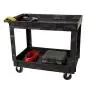 Rubbermaid Commercial Products 2-Shelf Utility/Service Cart, Medium, Lipped Shelves, Standard Handle, 500 lbs. Capacity, for Warehouse/Garage/Cleaning/Manufacturing Rubbermaid Commercial Products 2-Shelf Utility/Service Cart, Medium, Lipped Shelves, Standard Handle, 500 lbs. Capacity, for Warehouse/Garage/Cleaning/Manufacturing