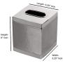 nu steel Boutique Cover,Part of Our Hudson Accessory Set Stainless Square Facial Tissue Box Holder for Bathroom Vanity Countertops,Bedroom Dressers, Medium, Matt/Shiny Steel