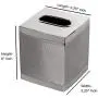 nu steel Boutique Cover,Part of Our Hudson Accessory Set Stainless Square Facial Tissue Box Holder for Bathroom Vanity Countertops,Bedroom Dressers, Medium, Matt/Shiny Steel