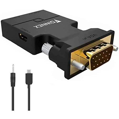 VGA to HDMI Adapter Converter with Audio,(PC VGA Source Output to TV/Monitor with HDMI Connector),FOINNEX Active Male VGA in Female HDMI 1080p Video Dongle adaptador for Computer,Laptop,Projector VGA to HDMI Adapter Converter with Audio,(PC VGA Source Output to TV/Monitor with HDMI Connector),FOINNEX Active Male VGA in Female HDMI 1080p Video Dongle adaptador for Computer,Laptop,Projector