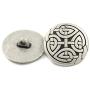 Bezelry 10 Pieces Celtic Eternal Knot Metal Shank Buttons. 23mm (7/8 inch) (Antique Silver)