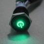 ESUPPORT 16mm 12V 3A Car Green LED Light Power Metal Push Button Toggle Switch Socket Plug Latching Black Shell