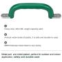 SELEWARE 800 LBS Capacity Set of 2 Safety Playground Handles, Metal Grab Handle Bars 9.64'' Hand Grips with Finger indentations for Kids Swing Set, Playset, Climbing Frame, Play House Handles, Green