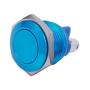 Twidec / 16mm Waterproof Blue Metal Shell Momentary Flat Push Button Switch 3A/12~250V SPST 1NO Start Button for car Modification Switch（Quality Assurance for 1 Years） M-16-BU-P