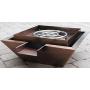 Custom Install Parts 18'' 24'' Stainless Steel or Rustic Black Square Fire Pit Bowl Pot w/Waterfall Column (24'' Fire Pit w/Waterfall, Copper Cladded)