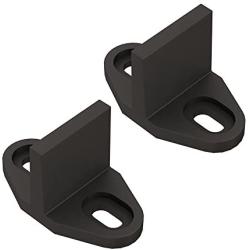 JUBEST Black Aluminum Floor Guide for Sliding Barn Door Hardware Set of 2