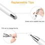 Stylus for iPad Pencil, MEKO 2 in 1 Magnetic Disc Stylus Touch Screen Pens for Apple iPhone/Ipad pro/Mini/Air/Android/Microsoft/Surface and Other Touch Screens Bundle with 5 Replacement Tips-White