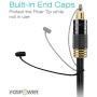 FosPower (10 Feet) 24K Gold Plated Toslink Digital Optical Audio Cable (S/PDIF) - [Zero RFI & EMI Interference] Metal Connectors & Ultra Durable Nylon Braided Jacket