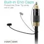 FosPower (10 Feet) 24K Gold Plated Toslink Digital Optical Audio Cable (S/PDIF) - [Zero RFI & EMI Interference] Metal Connectors & Ultra Durable Nylon Braided Jacket
