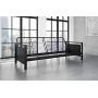 DHP Henley Metal Arm Futon Frame, Industrial Loft Design, Converts to Sleeper, Black Sturdy Metal